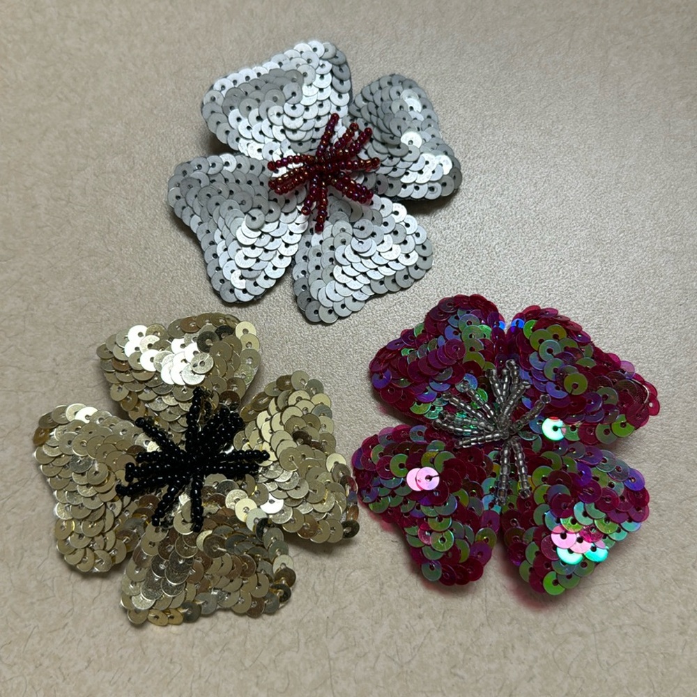 Vintage Sequins Flower pins 3